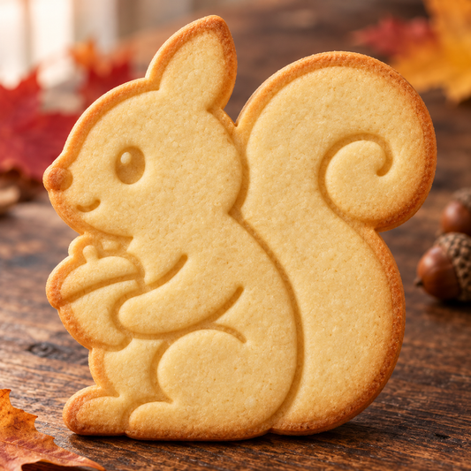 Finished baked Autumn Squirrel cookie