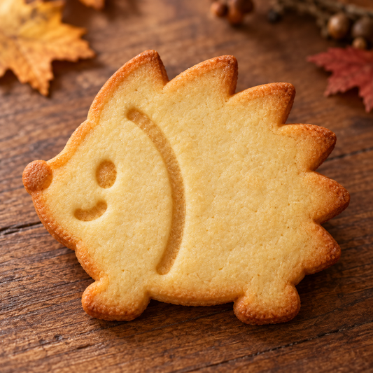 Finished baked Autumn Hedgehog cookie