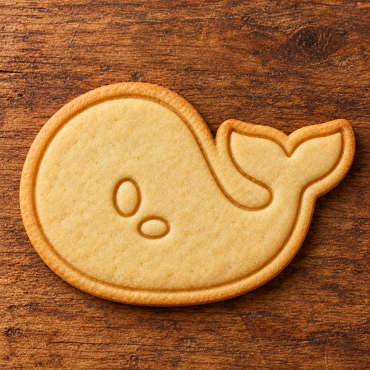 Finished baked Smiling Whale cookie