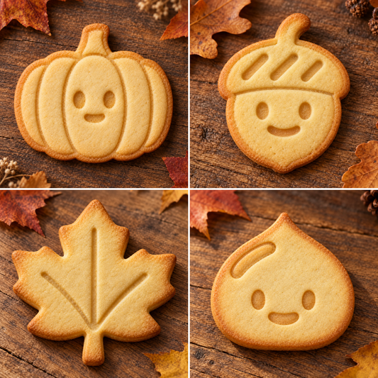 Autumn Harvest set: four finished baked cookies