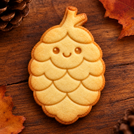 Finished baked Autumn Pinecone cookie