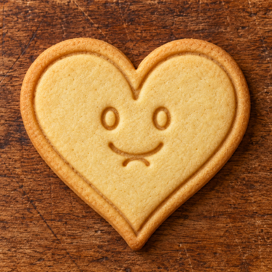 Finished baked Friendly Heart cookie