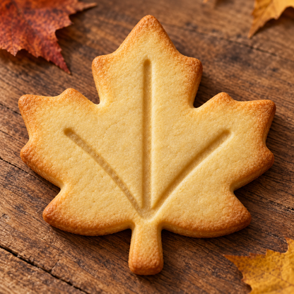 Finished baked Maple Leaf cookie