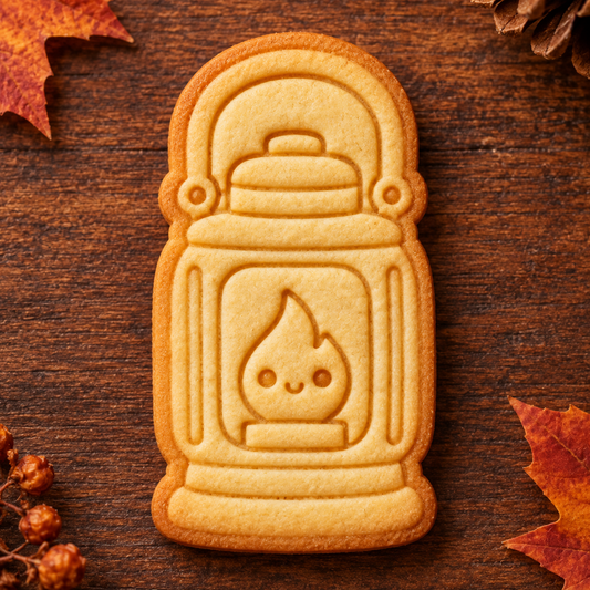 Finished baked Autumn Lantern cookie