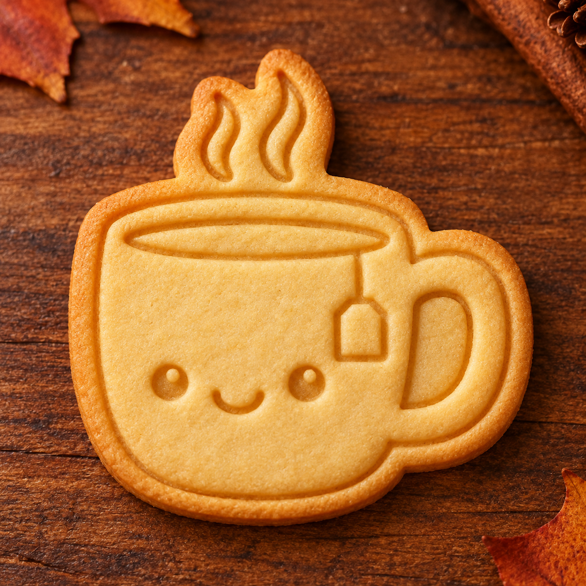 Finished baked Cozy Tea Mug cookie