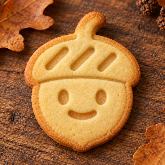 Finished baked Harvest Acorn cookie