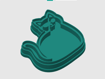 Ausstechform-Set – Schwarze Katze (STL, 2‑teilig) – Cutter/Imprint Vorschau