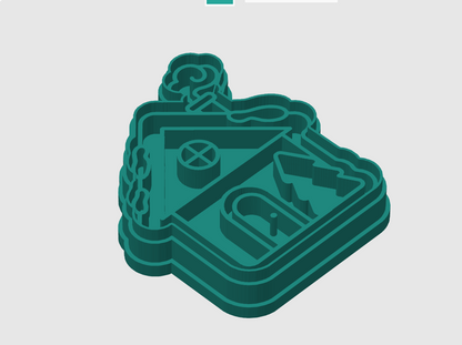 Ausstechform-Set – Weihnachtshaus (STL, 2‑teilig) – Cutter/Imprint Vorschau