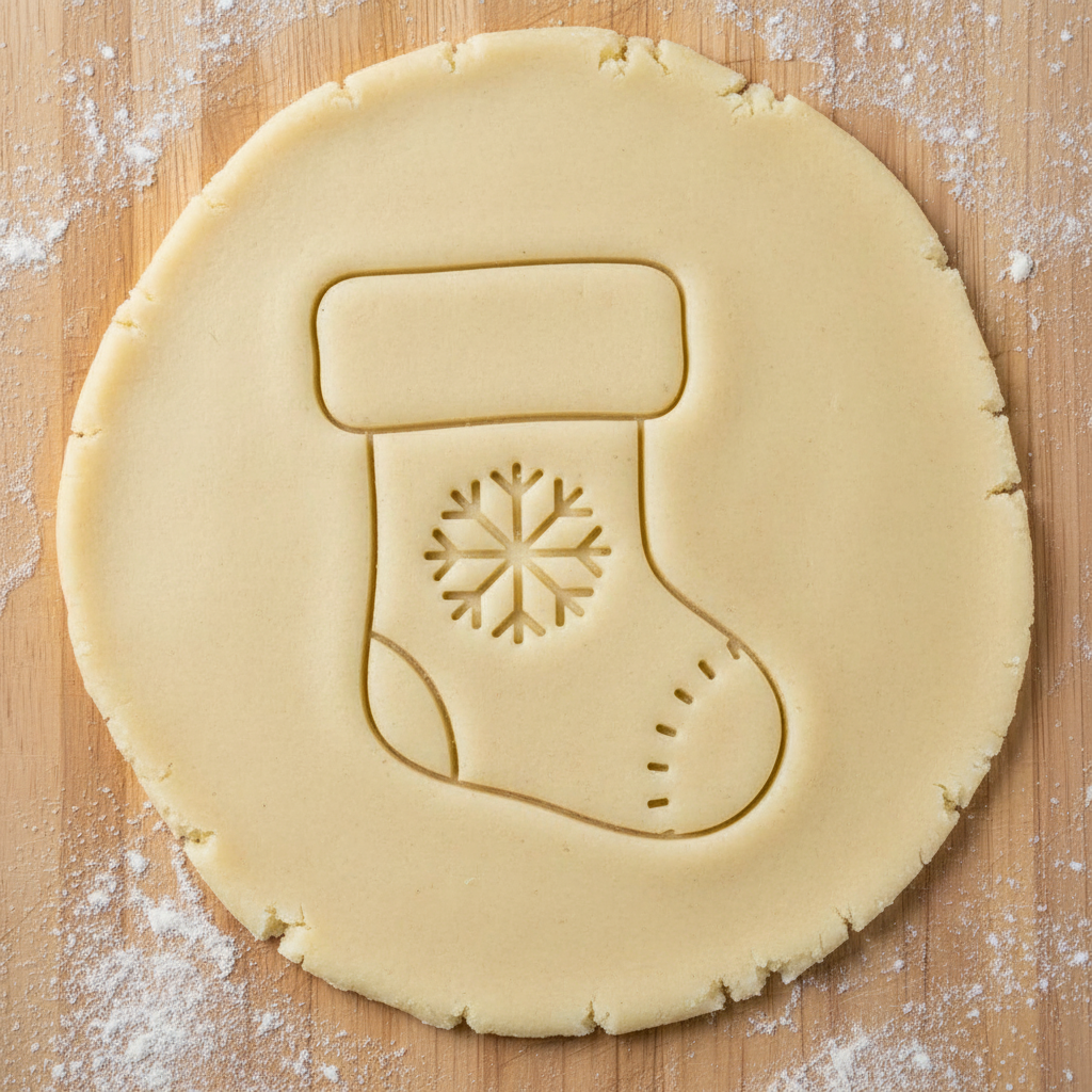 Ausstechform-Set – Weihnachtssocke (STL, 2‑teilig) – Rohling