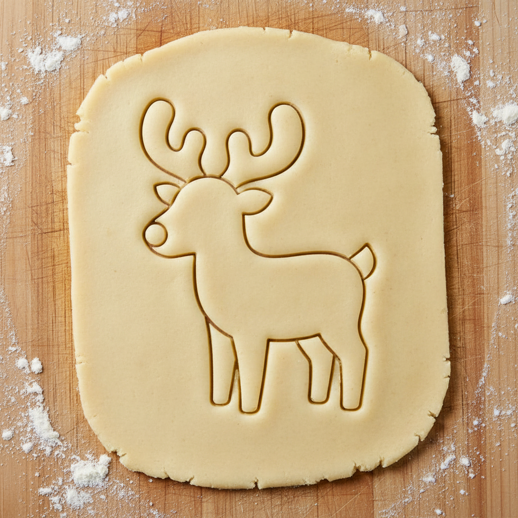 Ausstechform-Set – Minimalistisches Rentier (STL, 2‑teilig) – Rohling