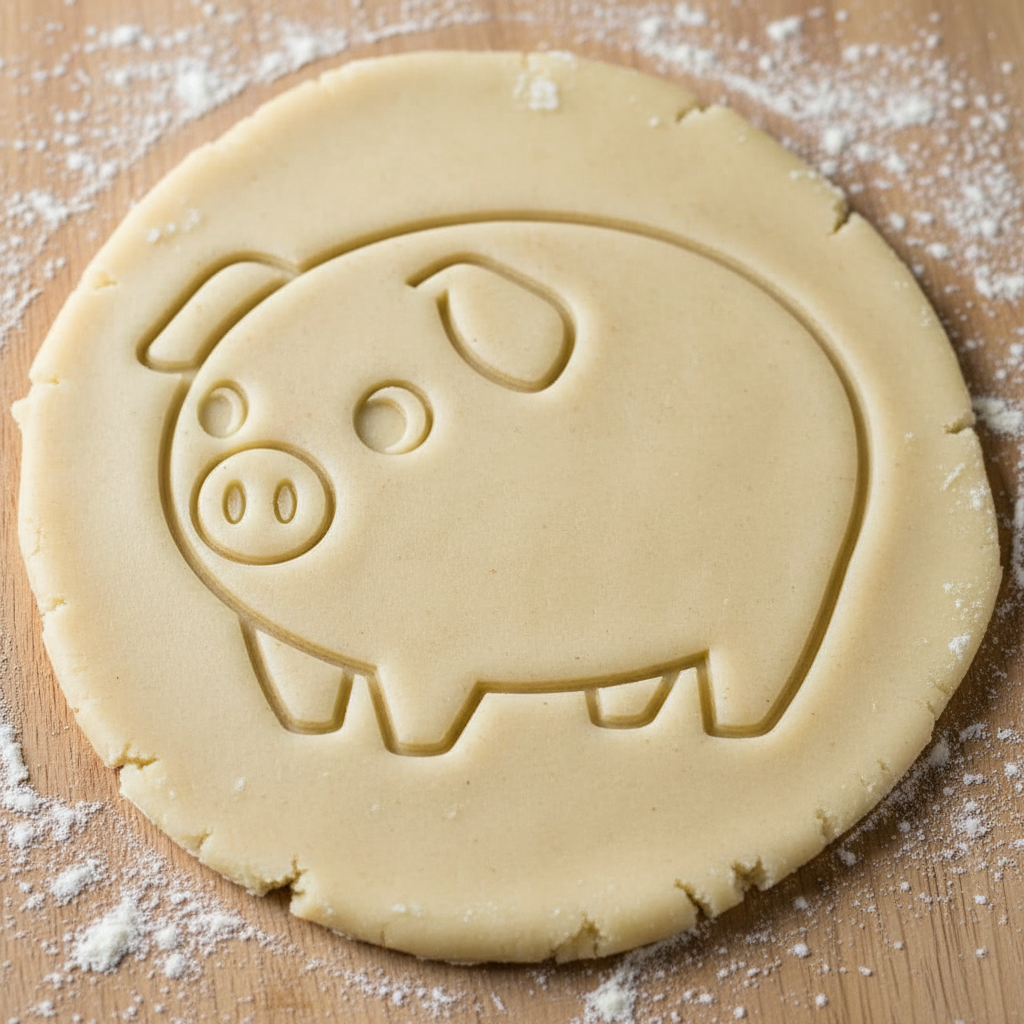 Ausstechform-Set – Schwein (STL, 2‑teilig) – Rohling