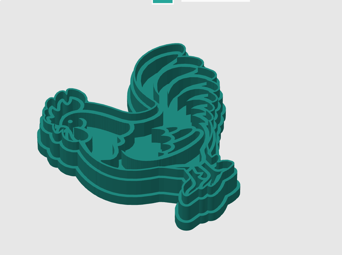 Ausstechform-Set – Hahn (STL, 2‑teilig) – Cutter/Imprint Vorschau