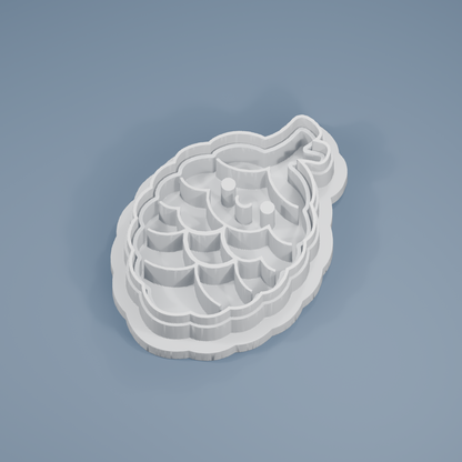 Autumn Pinecone cookie cutter and imprint stamp