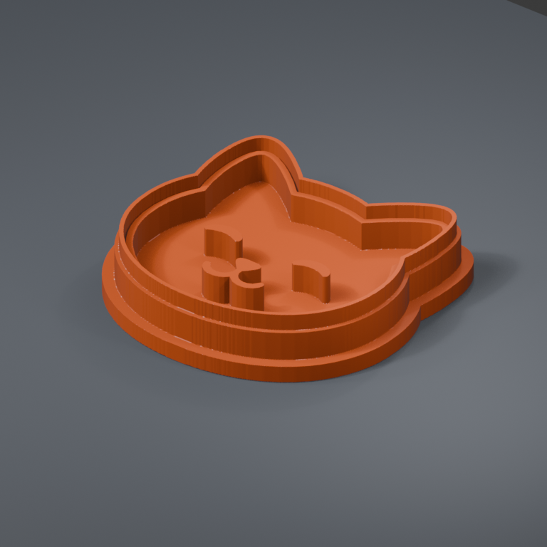 Friendly Cat cookie cutter and imprint stamp