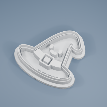 Friendly Witch Hat cookie cutter and imprint stamp