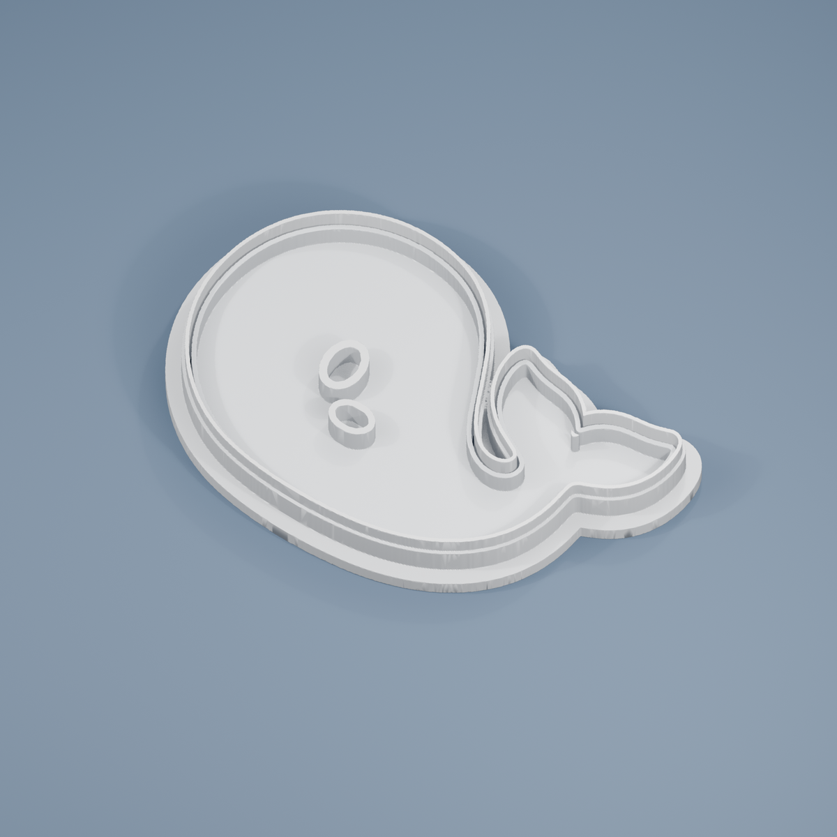 Smiling Whale cookie cutter and imprint stamp