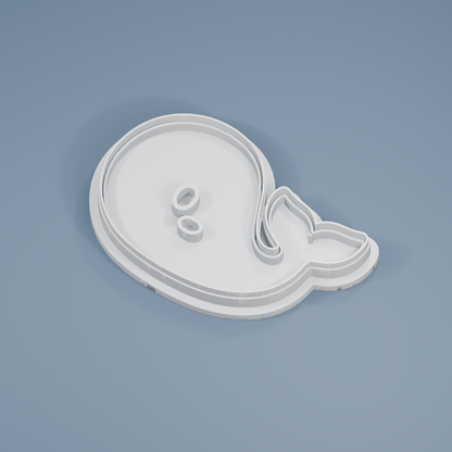 Smiling Whale cookie cutter and imprint stamp