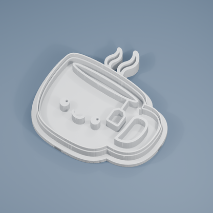 Cozy Tea Mug cookie cutter and imprint stamp