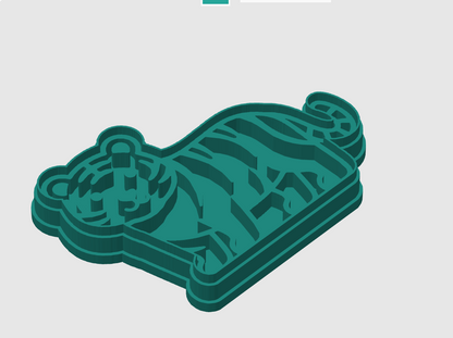 Ausstechform-Set – Tiger (STL, 2‑teilig) – Cutter/Imprint Vorschau